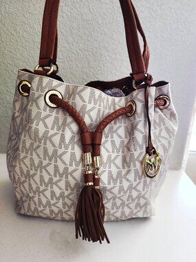 Euc Michael Kors Monogramed Shoulder Bag Purse Tote